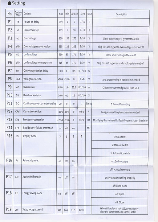 محافظ ولتاژ جریان 100امپر | محافظ ولتاژ مدلwsavp-100 - Image 2