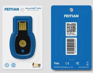 Alternative view of Feitian ePass FIDO2 NFC USB-A SecurityKey – K9