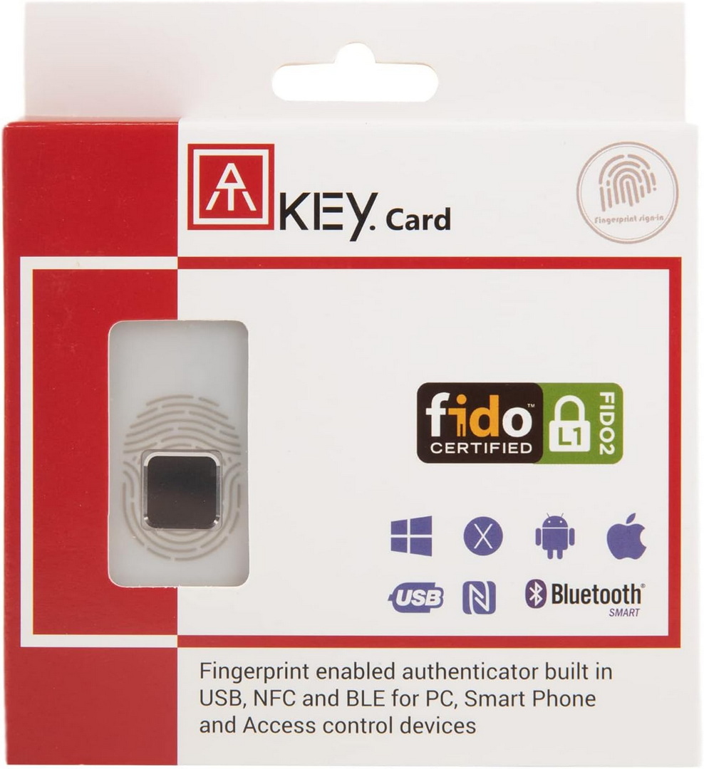 کارت امنیتی ATKey.Card NFC | کلید امنیتی FIDO2 با اثر انگشت